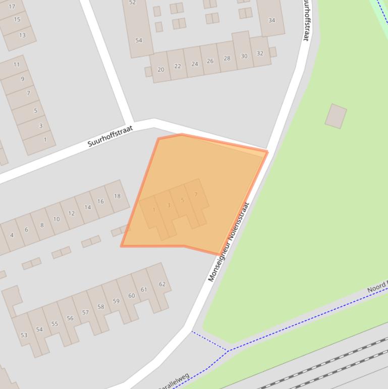 Kaart van postcodegebied 5707JA.