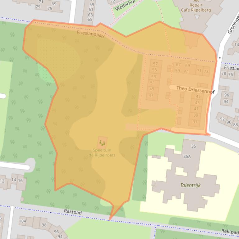 Kaart van postcodegebied 5709BB.