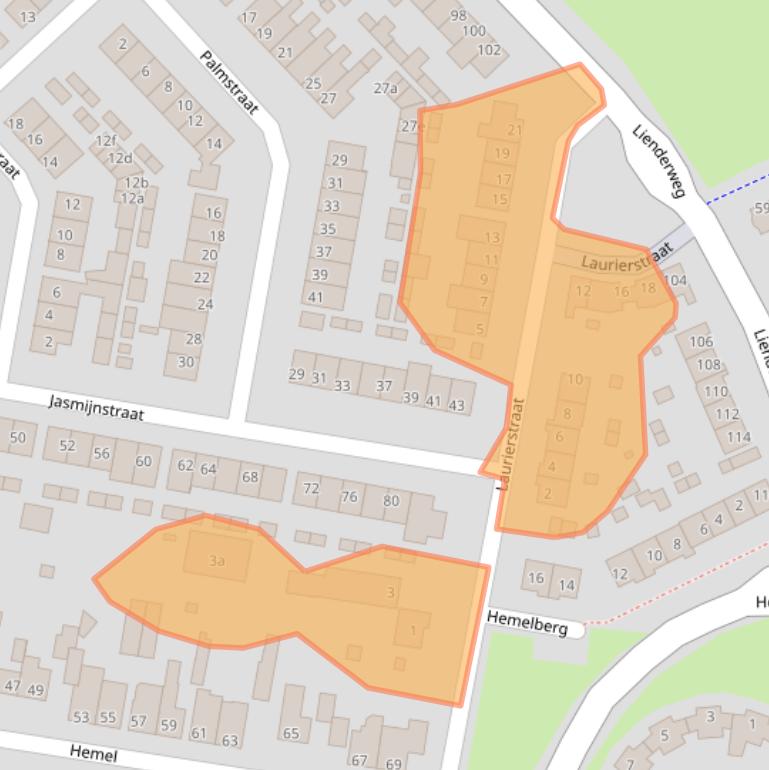 Kaart van postcodegebied 5721CK.
