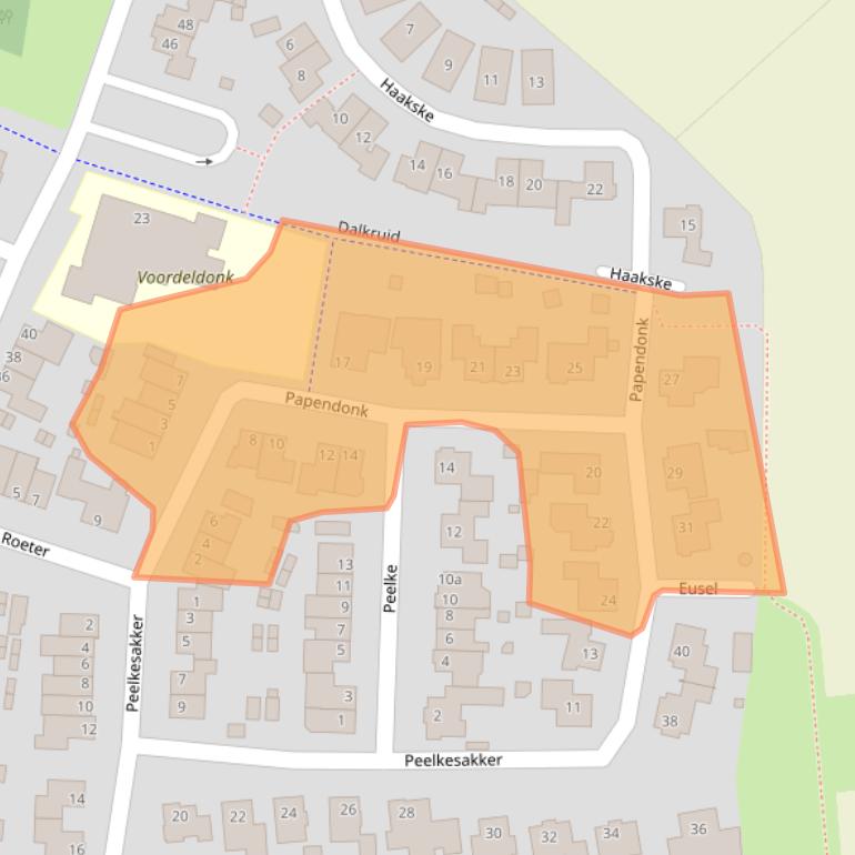 Kaart van postcodegebied 5721MJ.