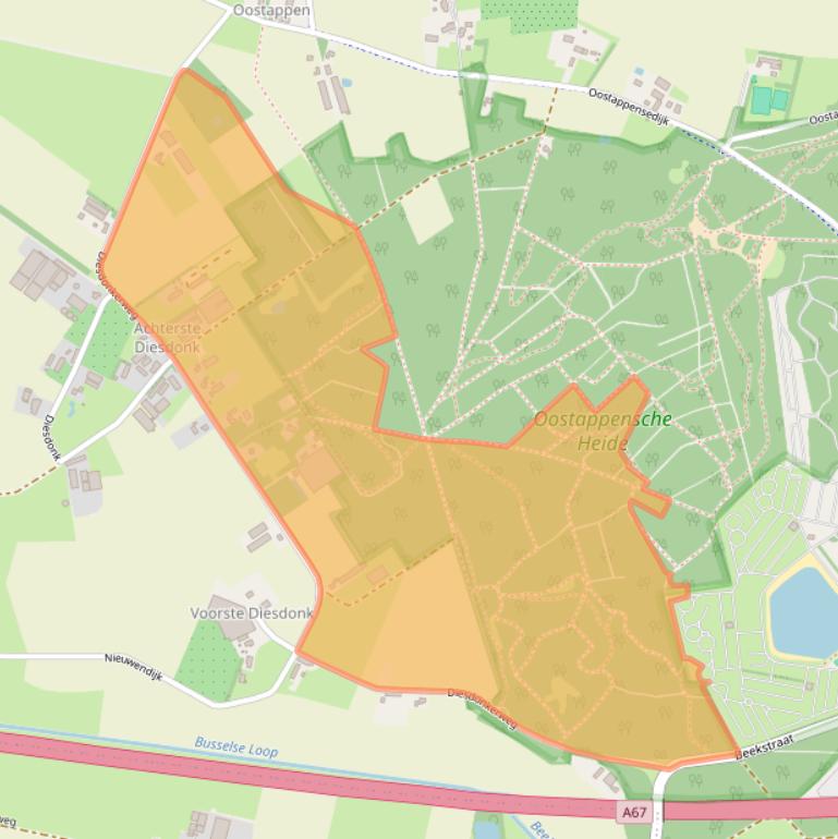 Kaart van postcodegebied 5724PG.
