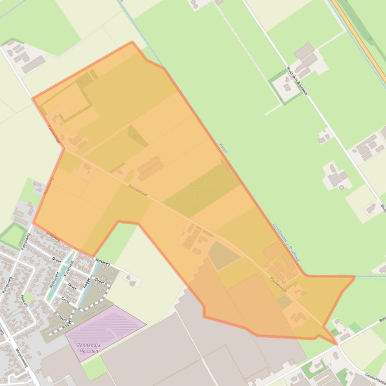 Kaart van postcodegebied 5725RB.