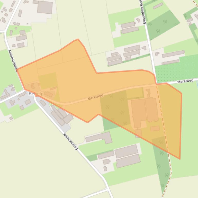 Kaart van postcodegebied 5725TH.