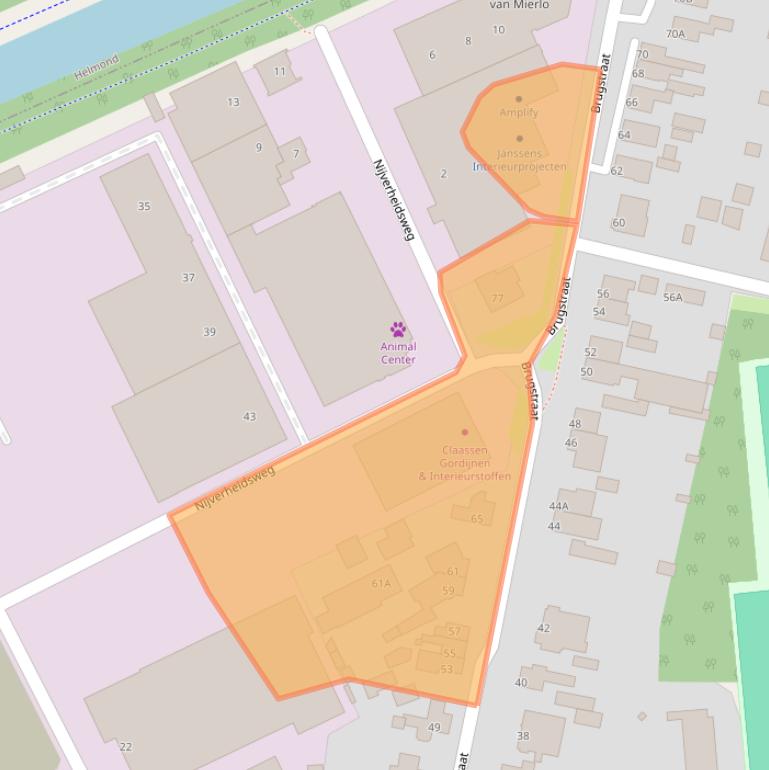 Kaart van postcodegebied 5731HG.