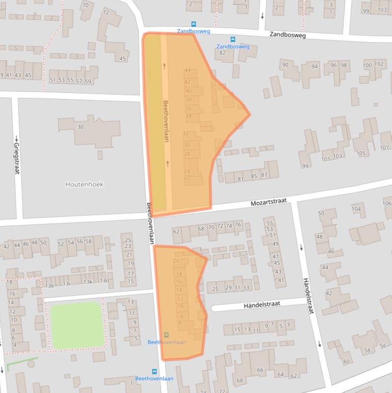 Kaart van postcodegebied 5751EZ.