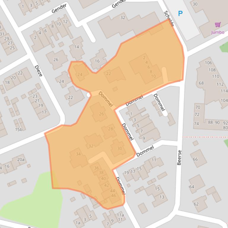 Kaart van postcodegebied 5751WX.