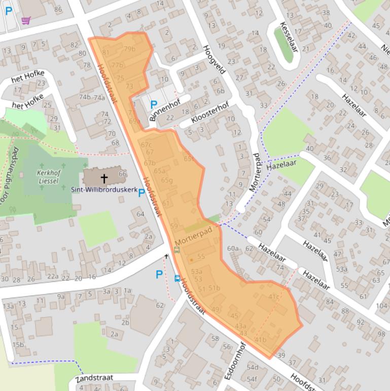 Kaart van postcodegebied 5757AK.