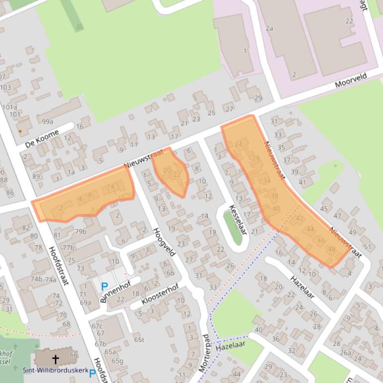 Kaart van postcodegebied 5757AT.