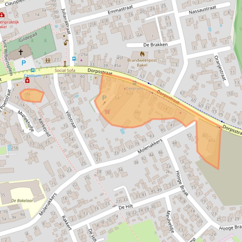 Kaart van postcodegebied 5761BP.
