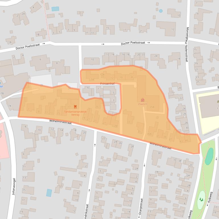 Kaart van postcodegebied 5802BA.