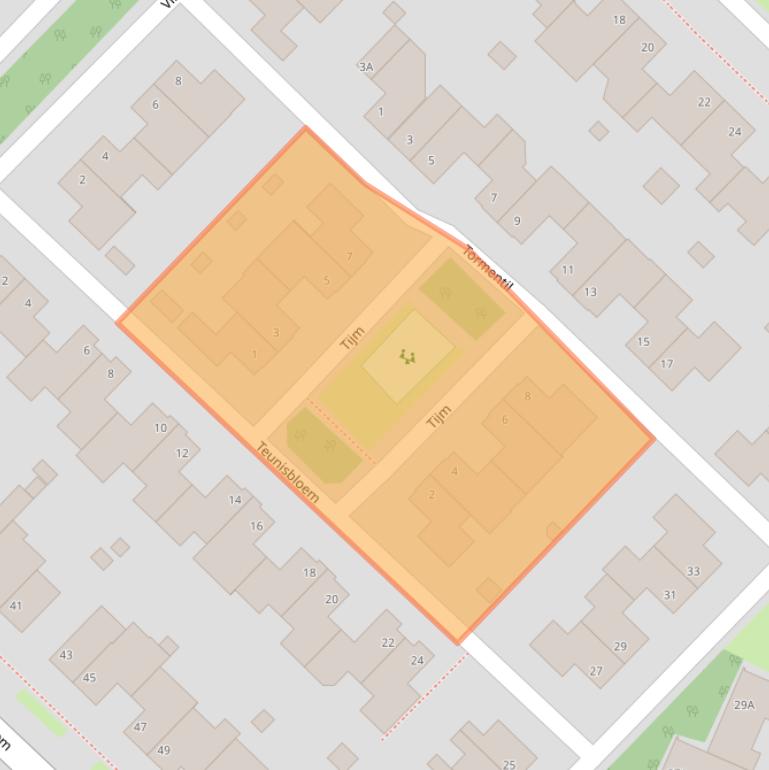 Kaart van postcodegebied 5803KW.