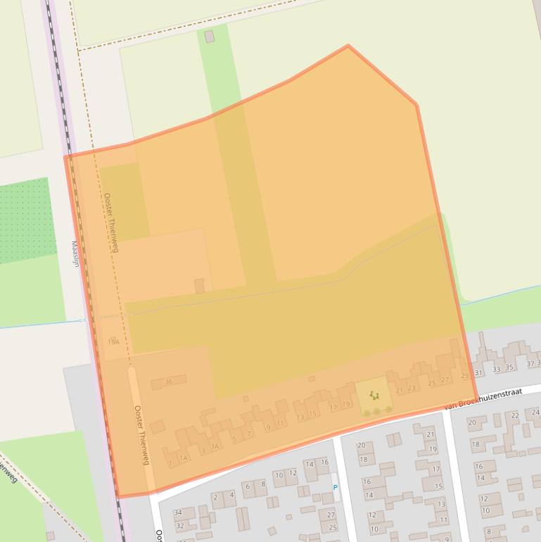 Kaart van postcodegebied 5807AJ.