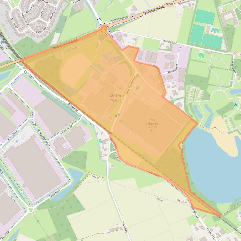 Kaart van postcodegebied 5807EJ.