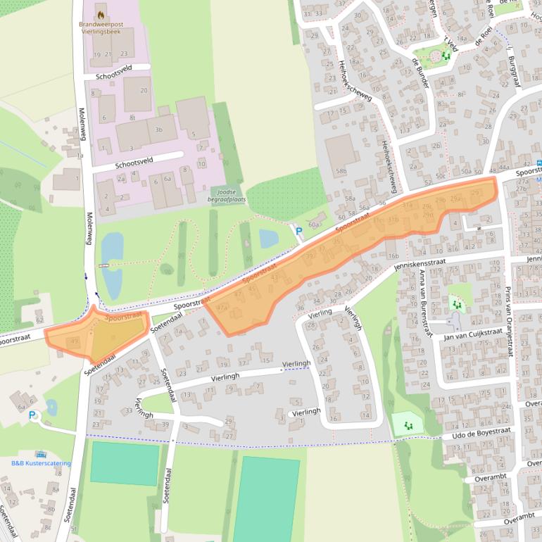 Kaart van postcodegebied 5821BC.