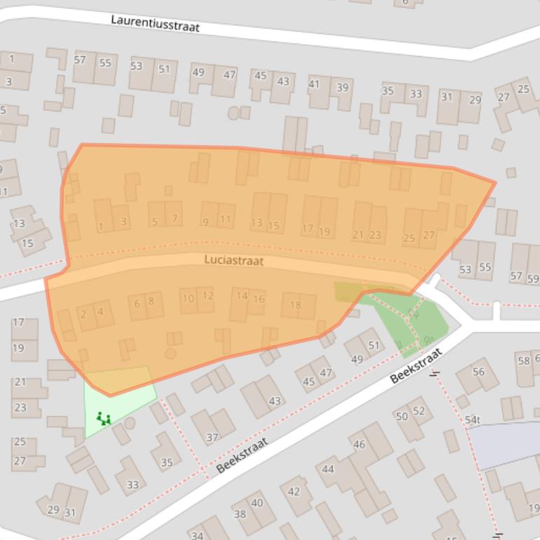 Kaart van postcodegebied 5821CL.