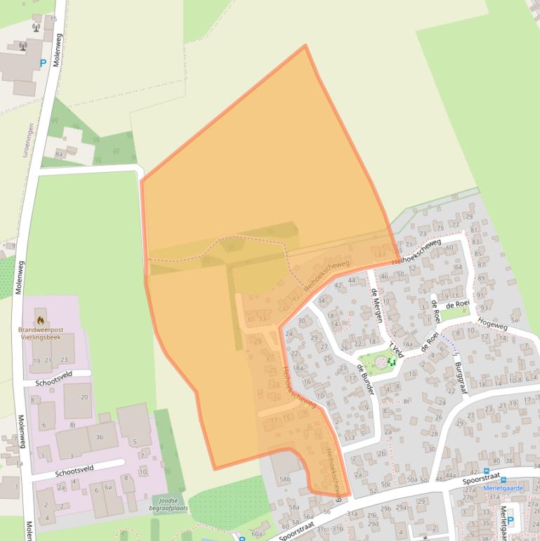 Kaart van postcodegebied 5821GE.