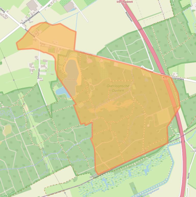 Kaart van postcodegebied 5825JG.