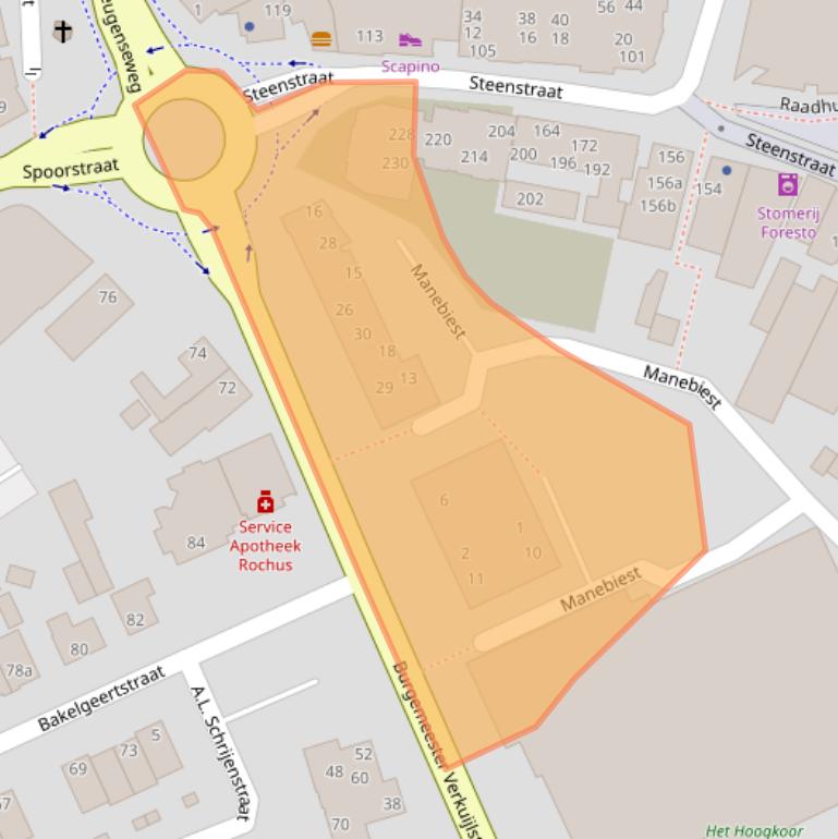 Kaart van postcodegebied 5831JP.