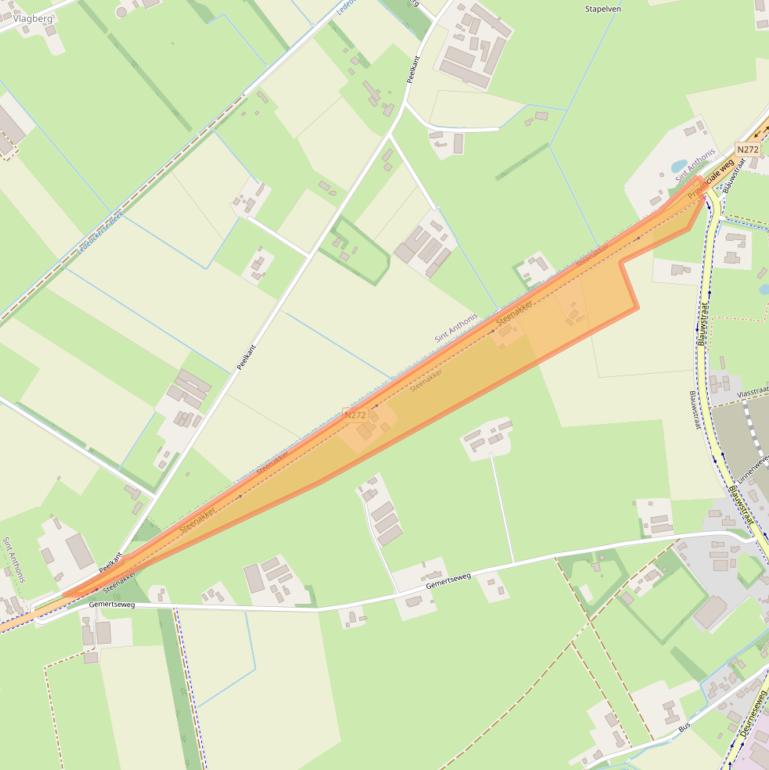 Kaart van postcodegebied 5841CB.