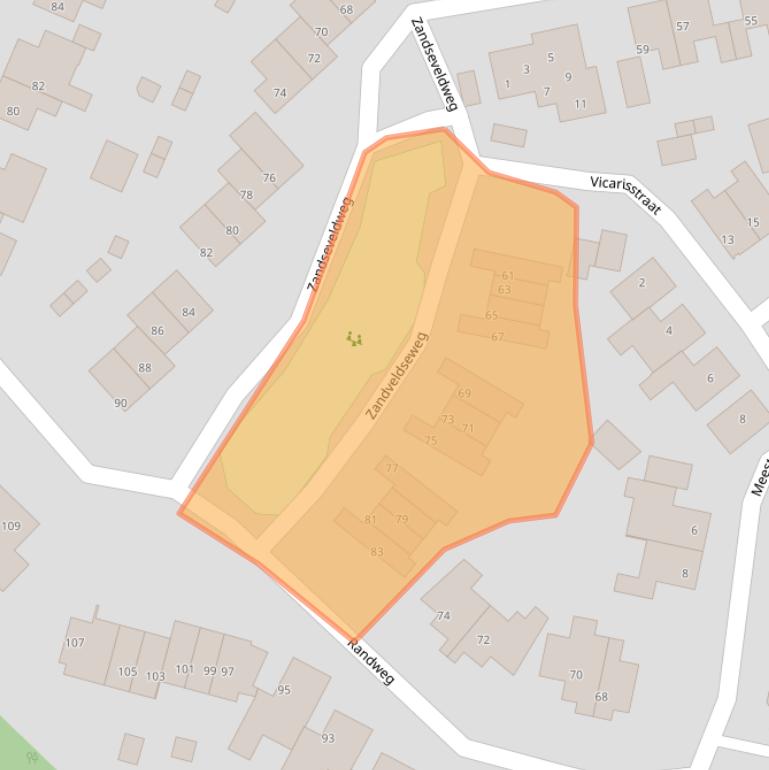 Kaart van postcodegebied 5845CH.