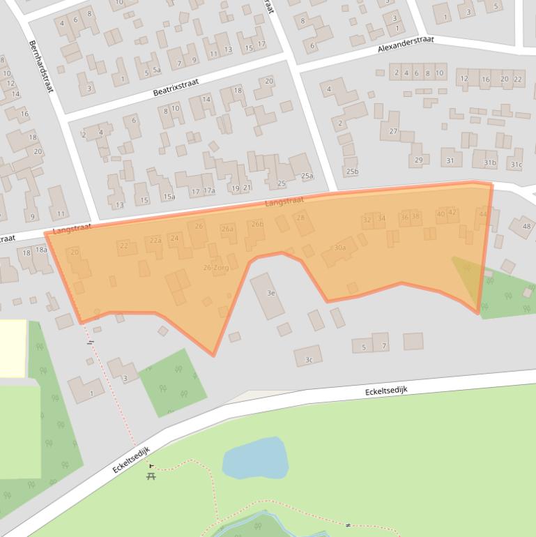 Kaart van postcodegebied 5851BG.