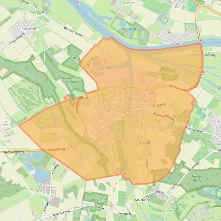 Kaart van postcodegebied 5861.