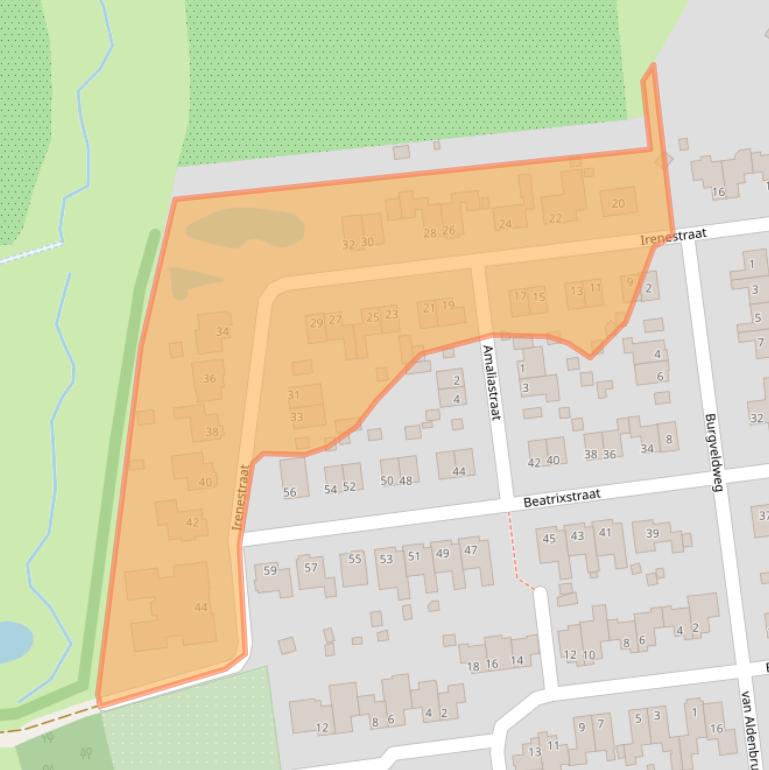 Kaart van postcodegebied 5864ED.