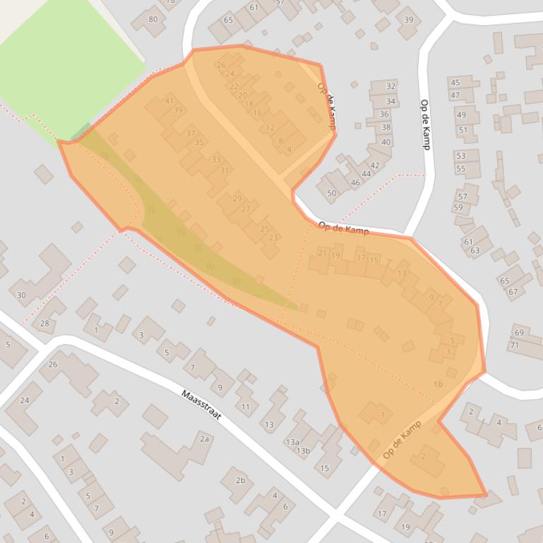 Kaart van postcodegebied 5871BA.