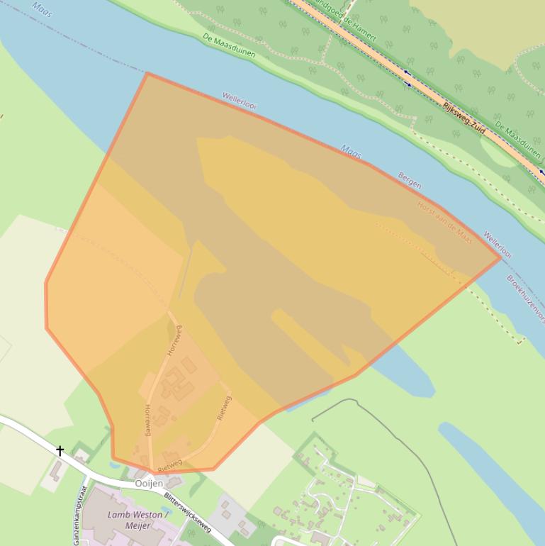 Kaart van postcodegebied 5871CG.