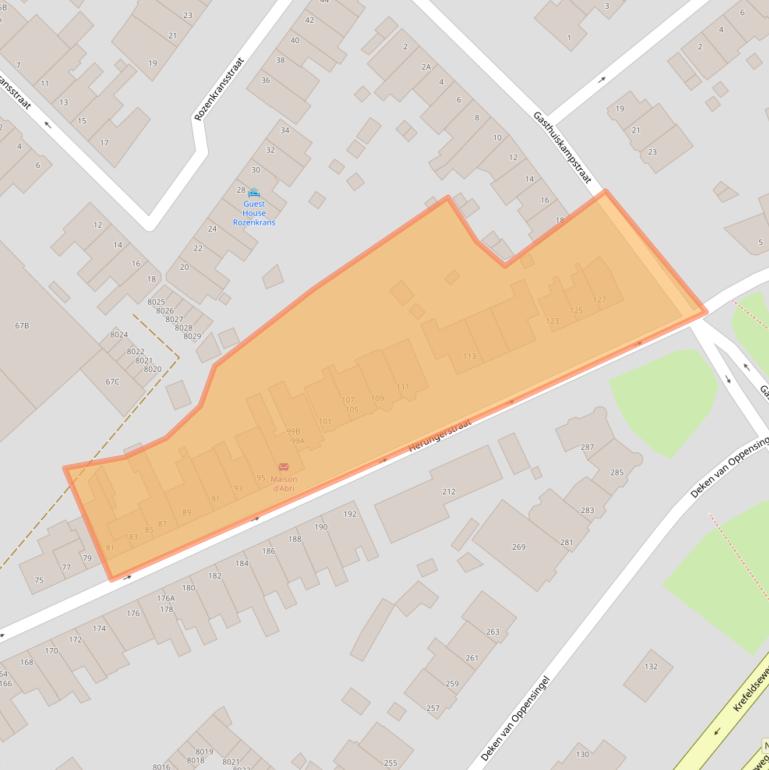 Kaart van postcodegebied 5911AK.