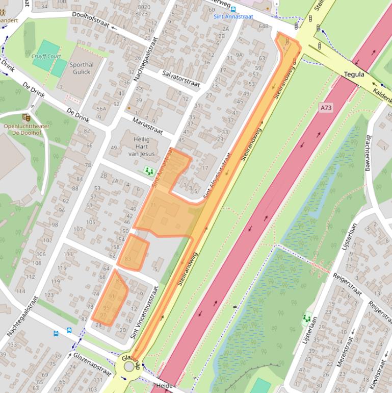 Kaart van postcodegebied 5932BV.