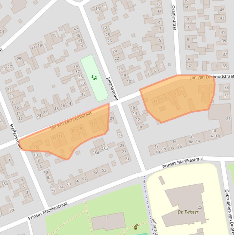 Kaart van postcodegebied 5961CA.