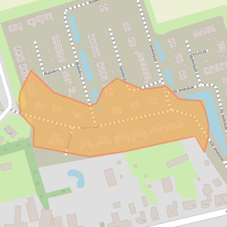Kaart van postcodegebied 5964AP.