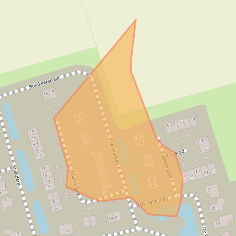 Kaart van postcodegebied 5964AW.