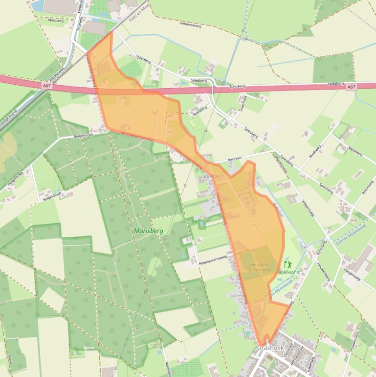 Kaart van postcodegebied 5985NM.