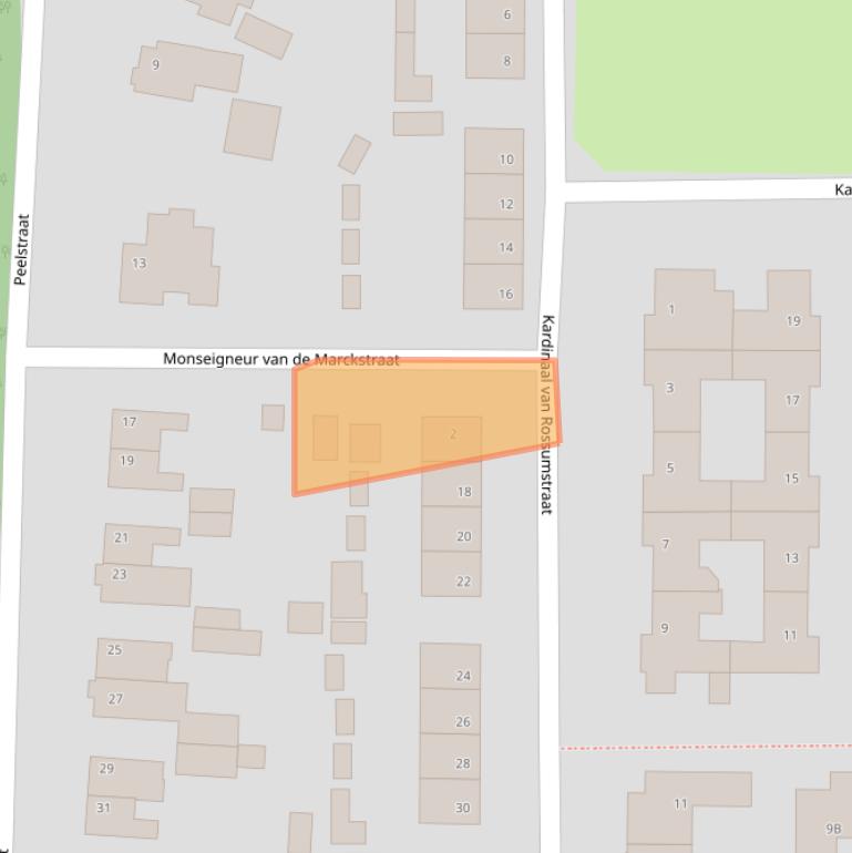 Kaart van postcodegebied 5986BE.