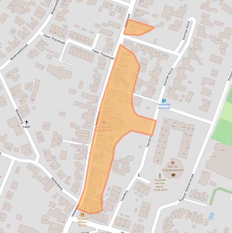 Kaart van postcodegebied 5991AD.