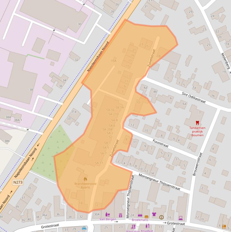 Kaart van postcodegebied 5991AN.