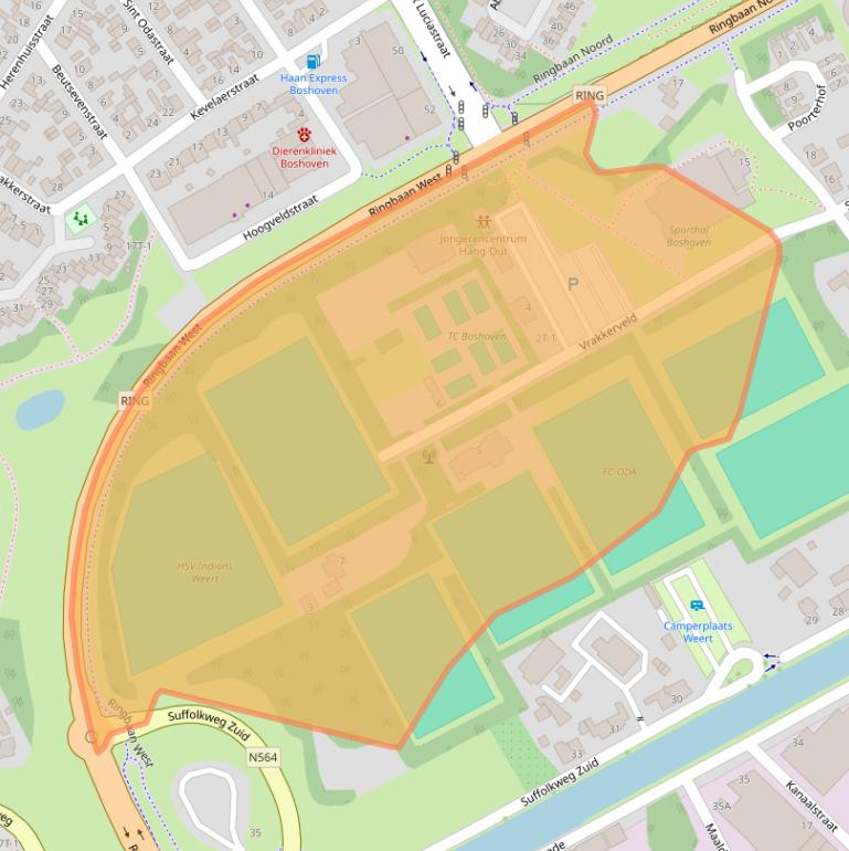 Kaart van postcodegebied 6002AZ.