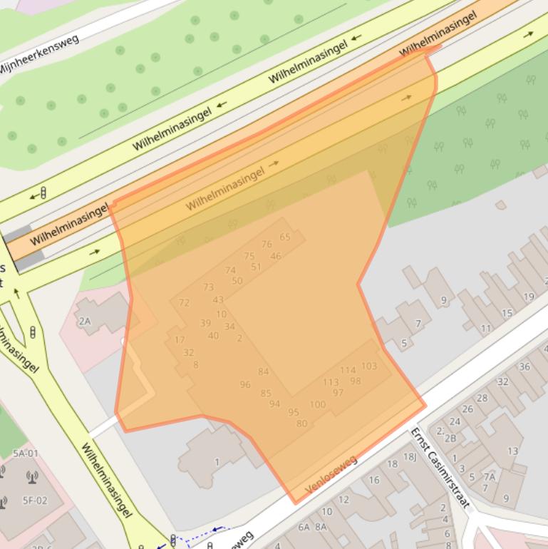 Kaart van postcodegebied 6041DZ.