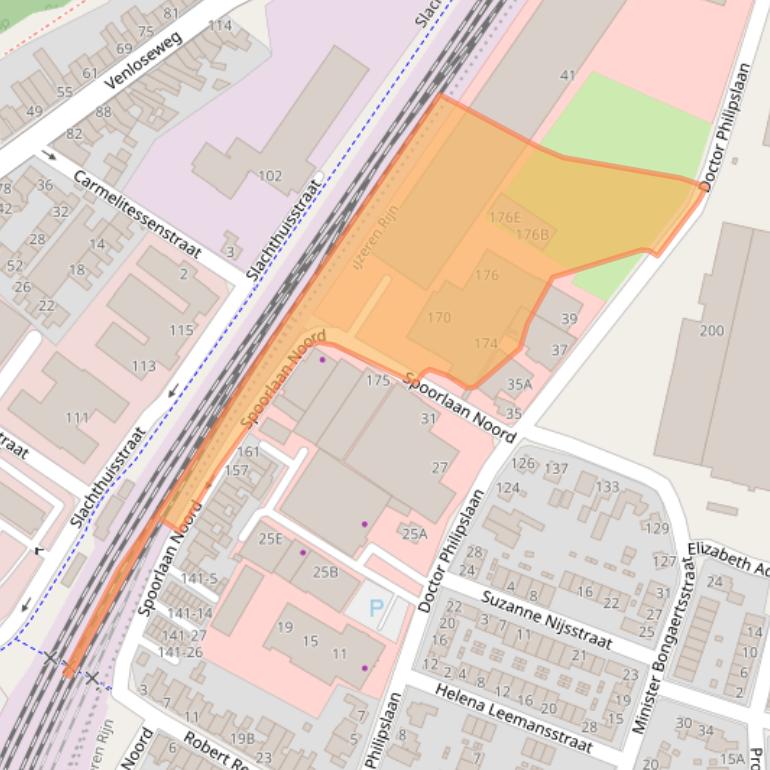Kaart van postcodegebied 6042AZ.