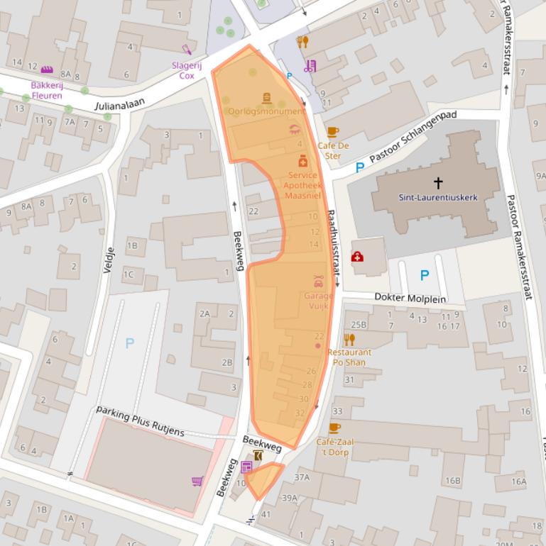 Kaart van postcodegebied 6042JL.