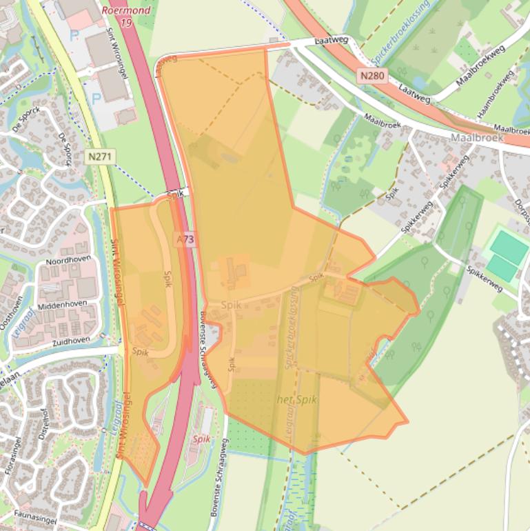 Kaart van postcodegebied 6042KT.