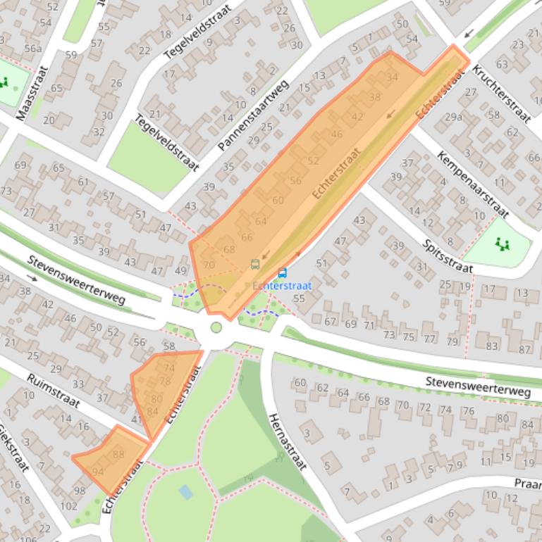 Kaart van postcodegebied 6051GB.