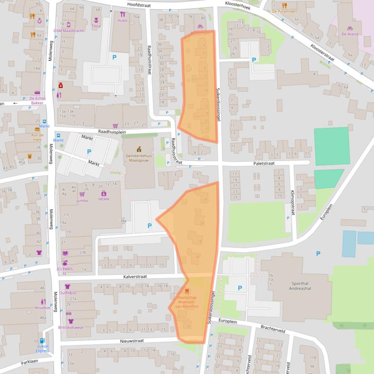 Kaart van postcodegebied 6051HP.