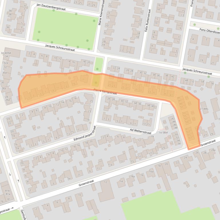 Kaart van postcodegebied 6074CN.