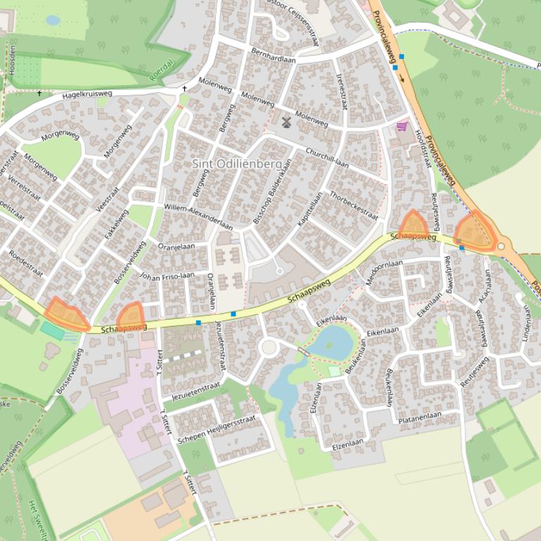 Kaart van postcodegebied 6077CE.