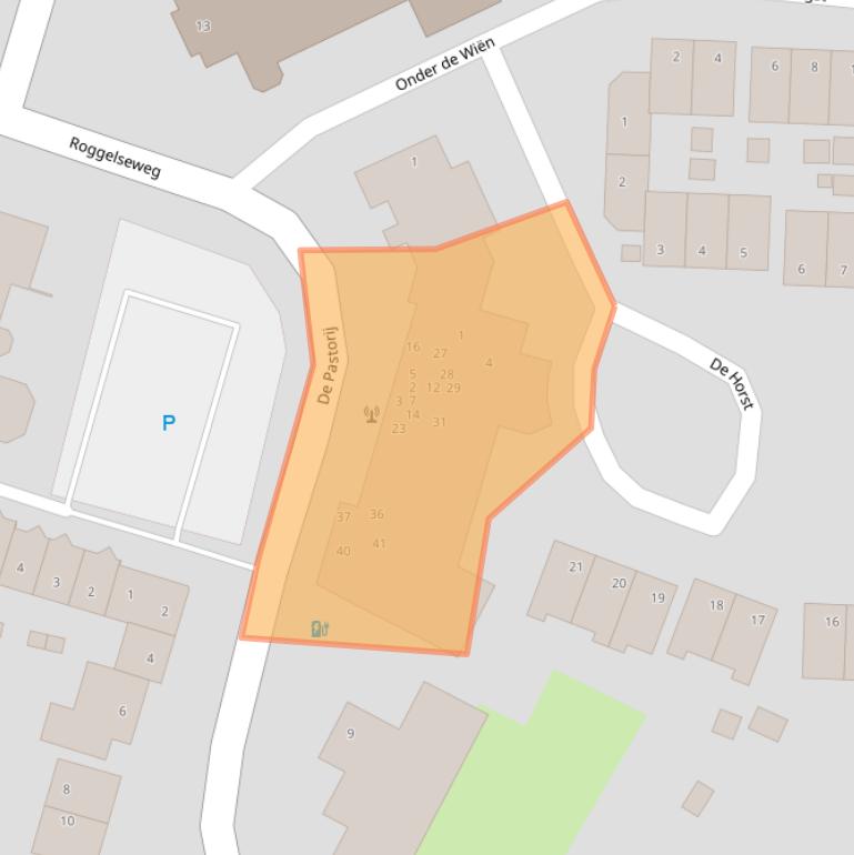 Kaart van postcodegebied 6081AZ.