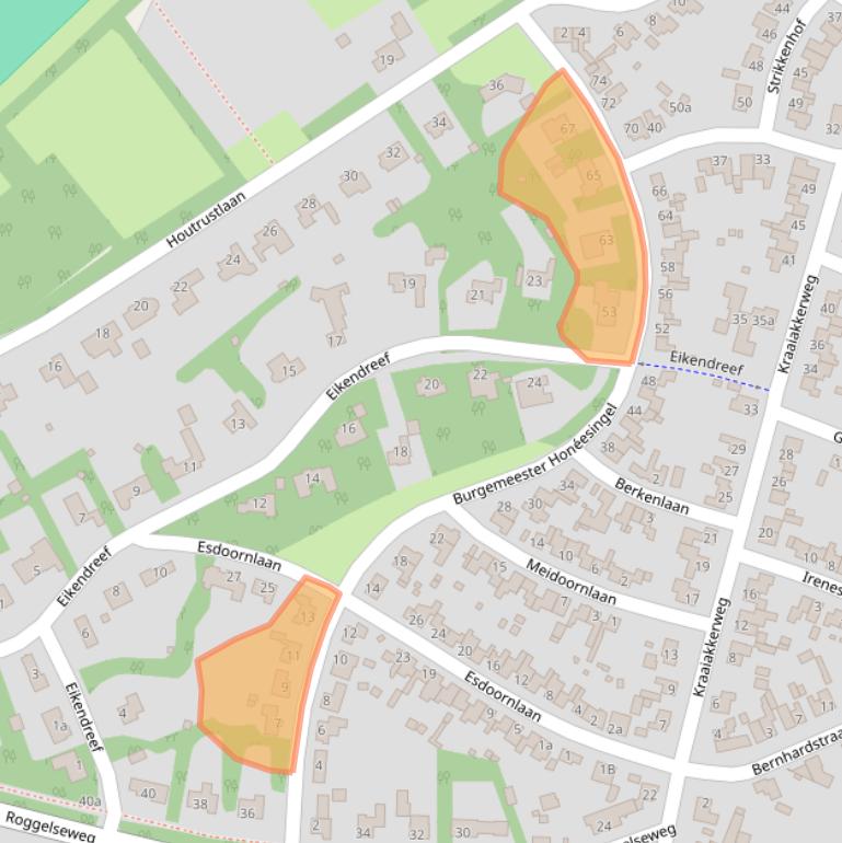 Kaart van postcodegebied 6081EB.