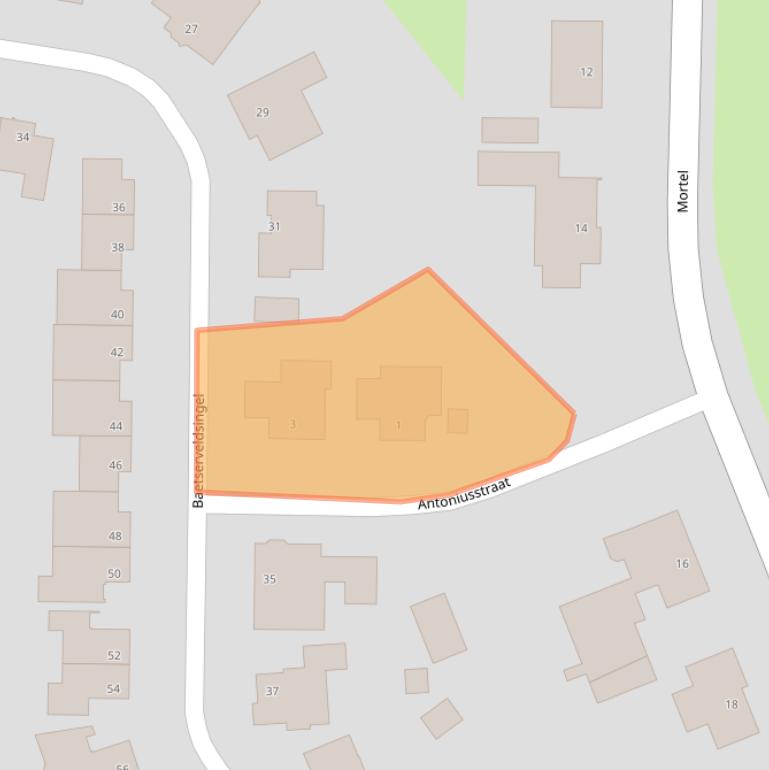 Kaart van postcodegebied 6088HZ.